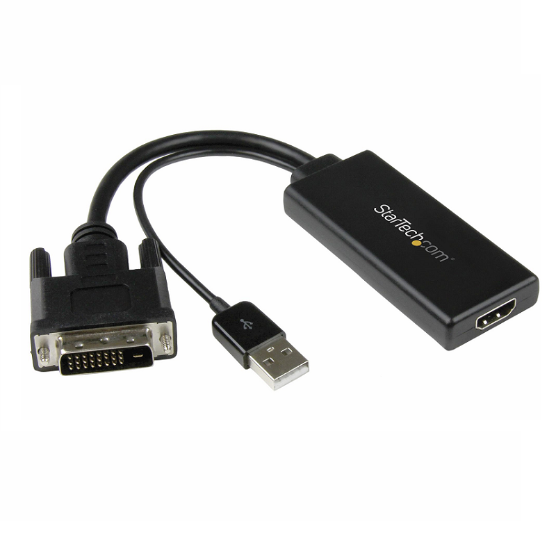 StarTech DVI2HD DVI to HDMI Video Adapter with USB Power and Audio - 1080p